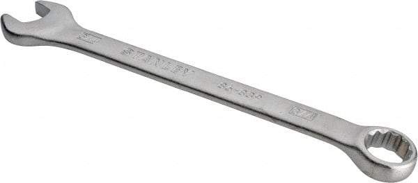 Stanley - 3/4" 12 Point Combination Wrench - 15° Head Angle, 9" OAL, Steel, Satin Finish - Industrial Tool & Supply