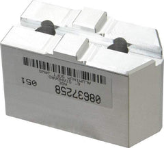 Masterman & Kovil - 6" Chuck Capacity, Tongue & Groove Attachment, Square Soft Lathe Chuck Jaw - 1 Jaw, Aluminum, 1-1/2" Btw Mount Hole Ctrs, 3mm Long x 1-1/2" Wide x 2" High, 5/16" Groove - Industrial Tool & Supply