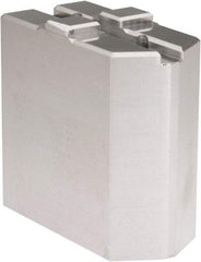 Masterman & Kovil - 6" Chuck Capacity, Tongue & Groove Attachment, Square Soft Lathe Chuck Jaw - 1 Jaw, Aluminum, 1-1/2" Btw Mount Hole Ctrs, 3mm Long x 1-1/2" Wide x 3" High, 5/16" Groove - Industrial Tool & Supply