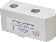 Masterman & Kovil - 8" Chuck Capacity, Tongue & Groove Attachment, Square Soft Lathe Chuck Jaw - 1 Jaw, Aluminum, 1-3/4" Btw Mount Hole Ctrs, 4mm Long x 1-1/2" Wide x 2" High, 5/16" Groove - Industrial Tool & Supply