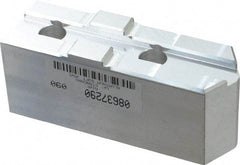 Masterman & Kovil - 10" Chuck Capacity, Tongue & Groove Attachment, Square Soft Lathe Chuck Jaw - 1 Jaw, Aluminum, 2-1/8" Btw Mount Hole Ctrs, 4.6mm Long x 1-1/2" Wide x 2" High, 1/2" Groove - Industrial Tool & Supply