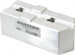 Masterman & Kovil - 12" Chuck Capacity, Tongue & Groove Attachment, Square Soft Lathe Chuck Jaw - 1 Jaw, Aluminum, 2-1/2" Btw Mount Hole Ctrs, 5.1mm Long x 2" Wide x 2" High, 1/2" Groove - Industrial Tool & Supply