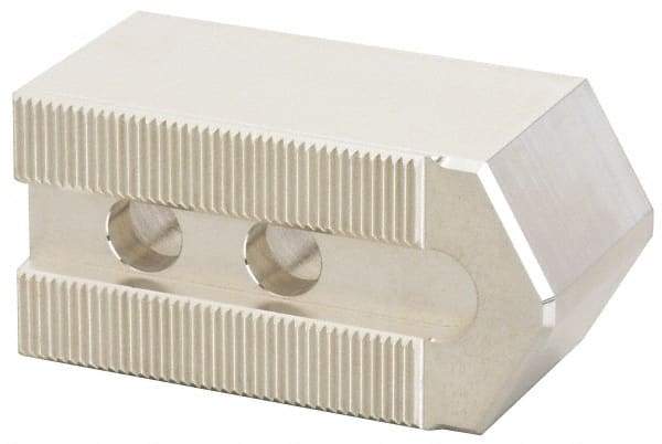 Masterman & Kovil - 12" Chuck Capacity, 1.5mm x 60° Serrated Attachment, Square Soft Lathe Chuck Jaw - 3 Jaws, Aluminum, 1.181" Btw Mount Hole Ctrs, 5.1mm Long x 2" Wide x 2" High, 0.709" Groove, 14mm Fastener - Industrial Tool & Supply