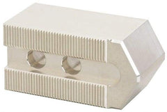 Masterman & Kovil - 12" Chuck Capacity, 1.5mm x 60° Serrated Attachment, Square Soft Lathe Chuck Jaw - 3 Jaws, Aluminum, 1.181" Btw Mount Hole Ctrs, 5.1mm Long x 2" Wide x 2" High, 0.709" Groove, 14mm Fastener - Industrial Tool & Supply