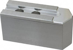 Masterman & Kovil - 8" Chuck Capacity, 1.5mm x 60° Serrated Attachment, Square Soft Lathe Chuck Jaw - 3 Jaws, Aluminum, 0.984" Btw Mount Hole Ctrs, 4mm Long x 1-1/2" Wide x 2" High, 0.551" Groove, 12mm Fastener - Industrial Tool & Supply