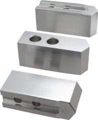 Masterman & Kovil - 10" Chuck Capacity, 1.5mm x 60° Serrated Attachment, Square Soft Lathe Chuck Jaw - 3 Jaws, Aluminum, 1.181" Btw Mount Hole Ctrs, 4.6mm Long x 1-1/2" Wide x 2" High, 0.63" Groove, 12mm Fastener - Industrial Tool & Supply