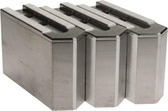 Masterman & Kovil - 10" Chuck Capacity, 1.5mm x 60° Serrated Attachment, Square Soft Lathe Chuck Jaw - 3 Jaws, Aluminum, 1.181" Btw Mount Hole Ctrs, 4.6mm Long x 1-1/2" Wide x 3" High, 0.63" Groove, 12mm Fastener - Industrial Tool & Supply