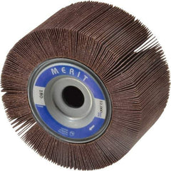 Merit Abrasives - 4" Diam, 180 Grit Aluminum Oxide Unmounted Flap Wheel - 5/8" Hole, 2" Wide, Coated, Very Fine Grade, 12,000 Max RPM , Cloth Backing - Industrial Tool & Supply