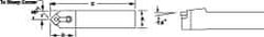 Dorian Tool - MSDN, Neutral Cut, 0° Lead Angle, 1-1/4" Shank Height x 1-1/4" Shank Width, Negative Rake Indexable Turning Toolholder - 6" OAL, SN..64. Insert Compatibility, Series Multi-Option - Industrial Tool & Supply