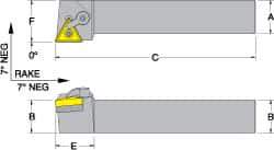 Dorian Tool - MTGN, Left Hand Cut, 1/2" Shank Height x 1/2" Shank Width, Negative Rake Indexable Turning Toolholder - 4" OAL, TN..22. Insert Compatibility, Series Multi-Option - Industrial Tool & Supply