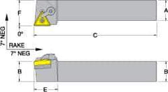 Dorian Tool - MTGN, Left Hand Cut, 1/2" Shank Height x 1/2" Shank Width, Negative Rake Indexable Turning Toolholder - 4" OAL, TN..22. Insert Compatibility, Series Multi-Option - Industrial Tool & Supply