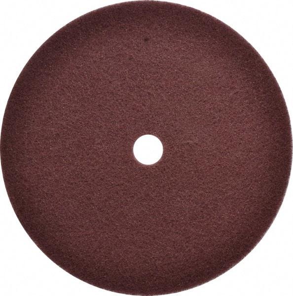 3M - 12" Fine Grade Aluminum Oxide Deburring Disc - 1-1/4" Center Hole, Arbor Connection, Maroon, 1,900 Max RPM - Industrial Tool & Supply