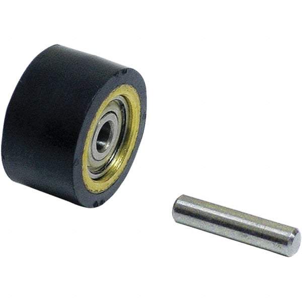Dynabrade - 5/8" Diam x 3/8" Wide Contact Wheel - Crowned, 70 Duro Rubber Face - Industrial Tool & Supply