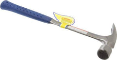 Estwing - 1-3/4 Lb Head, Straight Steel Framing Hammer - 16" OAL, 1-1/4" Face Diam, Milled Face, Steel Handle with Grip - Industrial Tool & Supply