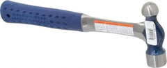 Estwing - 3/4 Lb Head Ball Pein Hammer - Steel Handle, 1-3/8" Face Diam, 11-1/8" OAL, Steel with Cushion Grip - Industrial Tool & Supply