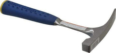Estwing - 1 Lb Head Bricklayer's Hammer - 11" OAL, Steel Handle with Grip, 3/4" Face Diam - Industrial Tool & Supply