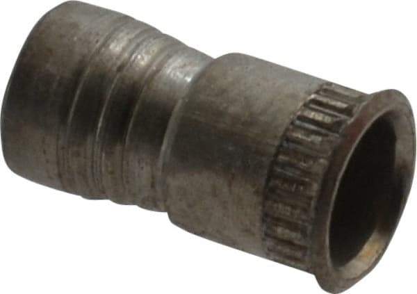 Made in USA - #4-40 UNC, Cadmium-Plated, Aluminum Knurled Rivet Nut Inserts - 0.03" to 0.09" Grip, 3/16" Drill Size, 0.211" Body Diam - Industrial Tool & Supply
