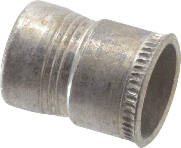 Made in USA - M6x1.00 Metric Coarse, Cadmium-Plated, Aluminum Knurled Rivet Nut Inserts - 0.76mm to 2.29mm Grip, 9.53mm Drill Size, 10.16mm Body Diam - Industrial Tool & Supply