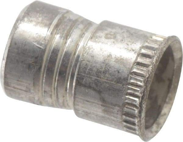 Made in USA - #8-32 UNC, Cadmium-Plated, Aluminum Knurled Rivet Nut Inserts - 0.03" to 0.09" Grip, 1/4" Drill Size, 0.269" Body Diam - Industrial Tool & Supply