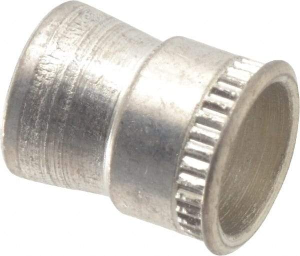 Made in USA - #10-24 UNC, Cadmium-Plated, Steel Knurled Rivet Nut Inserts - 0.03" to 0.09" Grip, 9/32" Drill Size, 0.36" Body Diam - Industrial Tool & Supply