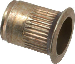 Made in USA - M10x1.50, 13.46mm Insert Diam, 17.53mm OAL, Sealed Head Open End Threaded Insert - 13.5mm Hole Diam, 17.4mm Head Diam, 1008/1010 Steel, Clear Protective Coating & Zinc Yellow Dichromate Finish - Industrial Tool & Supply