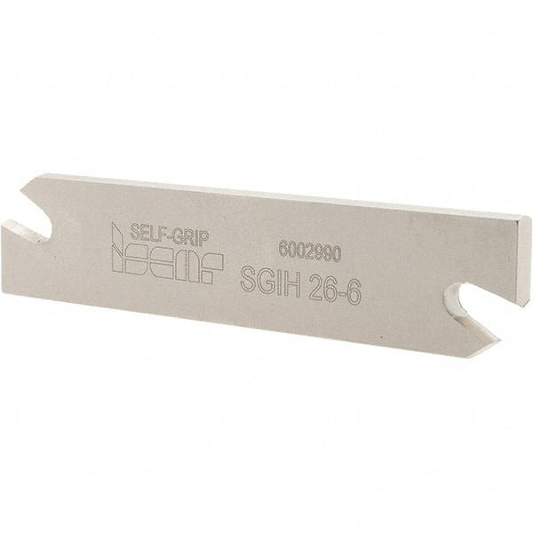 Iscar - 1.0236" Blade Height, 0.2047" Blade Width, 4.3307" OAL, Right Hand Cut, Double End Indexable Cut-Off Blade - SGIH Blade, Self Grip Series - Industrial Tool & Supply