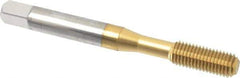 OSG - 1/4-28 UNF H7 Thread Limit Bottoming Thread Forming Tap - Cobalt, TiN Finish, 2-1/2" OAL, 1" Thread Length, Right Hand Thread, Series HY-PRO NRT - Exact Industrial Supply