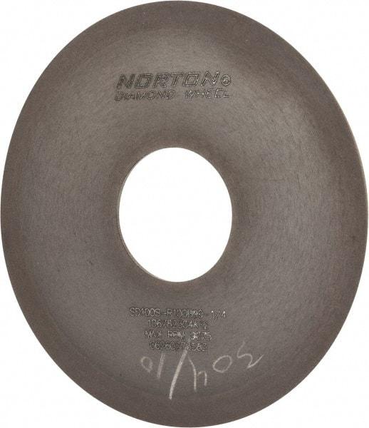 Norton - 4" Diam x 1-1/4" Hole x 1/16" Thick, 100 Grit Surface Grinding Wheel - Diamond, Type 1A1, Fine Grade, Resinoid Bond - Industrial Tool & Supply