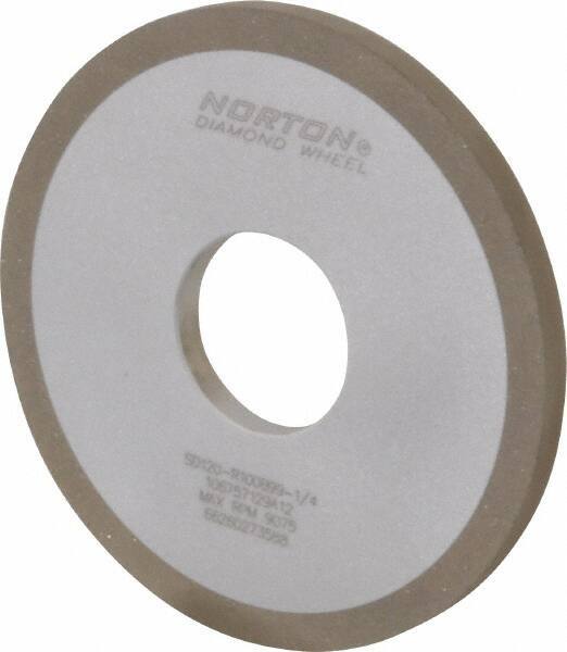 Norton - 4" Diam x 1-1/4" Hole x 1/4" Thick, 120 Grit Surface Grinding Wheel - Diamond, Type 1A1, Fine Grade, Resinoid Bond - Industrial Tool & Supply