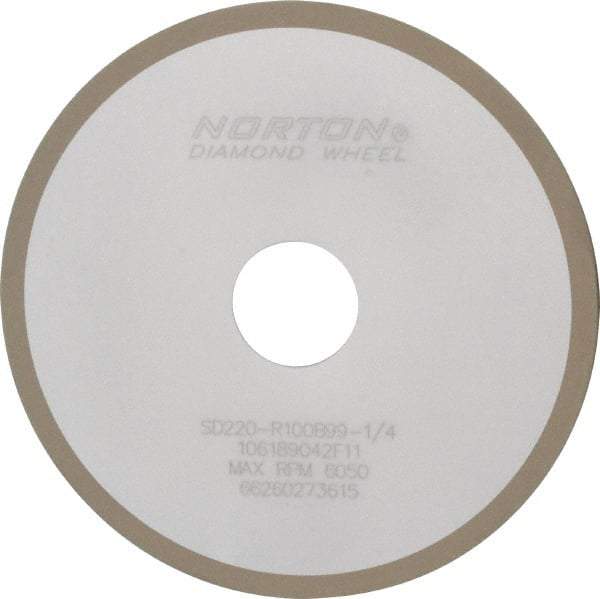 Norton - 6" Diam x 1-1/4" Hole x 1/8" Thick, 220 Grit Surface Grinding Wheel - Diamond, Type 1A1, Very Fine Grade, Resinoid Bond - Industrial Tool & Supply