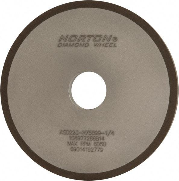 Norton - 6" Diam x 1-1/4" Hole x 1/2" Thick, 220 Grit Surface Grinding Wheel - Diamond, Type 1A1, Very Fine Grade, Resinoid Bond - Industrial Tool & Supply