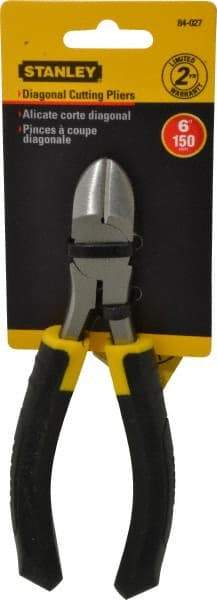 Stanley - 6-3/8" OAL, Cutting Pliers - 15/16" Jaw Length x 53/64" Jaw Width, Round Head, Thermo Plastic Elastomer (TPE) Handle - Industrial Tool & Supply