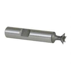 Keo - 3/8" Diam x 1/8" Width of Cut, 45° Included Angle, High Speed Steel Dovetail Cutter - 3/8" Shank Diam, 2" Shank Length, 2-1/8" Overall Length, Weldon Flat, Uncoated - Industrial Tool & Supply