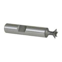 Keo - 3/8" Diam x 1/8" Width of Cut, 45° Included Angle, High Speed Steel Dovetail Cutter - 3/8" Shank Diam, 2" Shank Length, 2-1/8" Overall Length, Weldon Flat, Uncoated - Industrial Tool & Supply