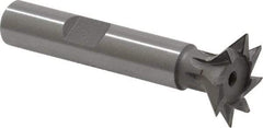 Keo - 3/4" Diam x 3/16" Width of Cut, 45° Included Angle, High Speed Steel Dovetail Cutter - 3/8" Shank Diam, 1-15/16" Shank Length, 2-1/8" Overall Length, Weldon Flat, Uncoated - Industrial Tool & Supply