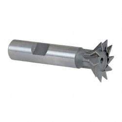 Keo - 1" Diam x 1/4" Width of Cut, 45° Included Angle, High Speed Steel Dovetail Cutter - 1/2" Shank Diam, 2-1/4" Shank Length, 2-1/2" Overall Length, Weldon Flat, Uncoated - Industrial Tool & Supply