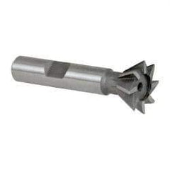 Keo - 3/4" Diam x 5/16" Width of Cut, 60° Included Angle, High Speed Steel Dovetail Cutter - 3/8" Shank Diam, 2-1/8" Overall Length, Weldon Flat, Uncoated - Industrial Tool & Supply