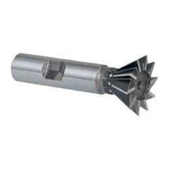 Keo - 1" Diam x 7/16" Width of Cut, 60° Included Angle, High Speed Steel Dovetail Cutter - 1/2" Shank Diam, 2-1/2" Overall Length, Weldon Flat, Uncoated - Industrial Tool & Supply