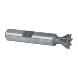 Keo - 1/2" Diam x 7/32" Width of Cut, 60° Included Angle, Cobalt Dovetail Cutter - 3/8" Shank Diam, 2-1/8" Overall Length, Weldon Flat, Uncoated - Industrial Tool & Supply