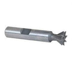 Keo - 1/2" Diam x 7/32" Width of Cut, 60° Included Angle, Cobalt Dovetail Cutter - 3/8" Shank Diam, 2-1/8" Overall Length, Weldon Flat, Uncoated - Industrial Tool & Supply