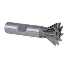 Keo - 1" Diam x 7/16" Width of Cut, 60° Included Angle, Cobalt Dovetail Cutter - 1/2" Shank Diam, 2-1/2" Overall Length, Weldon Flat, Uncoated - Industrial Tool & Supply