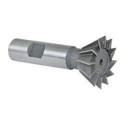 Keo - 1-3/8" Diam x 9/16" Width of Cut, 60° Included Angle, Cobalt Dovetail Cutter - 5/8" Shank Diam, 2-7/8" Overall Length, Weldon Flat, Uncoated - Industrial Tool & Supply