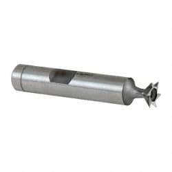 Keo - 3/8" Diam x 1/8" Width of Cut, 45° Included Angle, Cobalt Dovetail Cutter - 3/8" Shank Diam, 2" Shank Length, 2-1/8" Overall Length, Weldon Flat, Uncoated - Industrial Tool & Supply