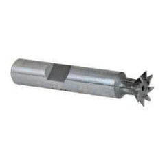 Keo - 1/2" Diam x 1/8" Width of Cut, 45° Included Angle, Cobalt Dovetail Cutter - 3/8" Shank Diam, 2" Shank Length, 2-1/8" Overall Length, Weldon Flat, Uncoated - Industrial Tool & Supply