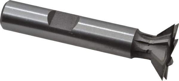 Keo - 3/4" Diam x 3/16" Width of Cut, 45° Included Angle, Cobalt Dovetail Cutter - 3/8" Shank Diam, 1-15/16" Shank Length, 2-1/8" Overall Length, Weldon Flat, Uncoated - Industrial Tool & Supply