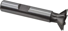 Keo - 3/4" Diam x 3/16" Width of Cut, 45° Included Angle, Cobalt Dovetail Cutter - 3/8" Shank Diam, 1-15/16" Shank Length, 2-1/8" Overall Length, Weldon Flat, Uncoated - Industrial Tool & Supply