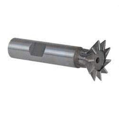 Keo - 1" Diam x 1/4" Width of Cut, 45° Included Angle, Cobalt Dovetail Cutter - 1/2" Shank Diam, 2-1/4" Shank Length, 2-1/2" Overall Length, Weldon Flat, Uncoated - Industrial Tool & Supply