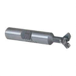 Keo - 1/2" Diam x 5/32" Width of Cut, 45° Included Angle, Carbide-Tipped Dovetail Cutter - 3/8" Shank Diam, 2-1/8" Overall Length, 0.02" Corner Radius, Weldon Flat, Uncoated - Industrial Tool & Supply