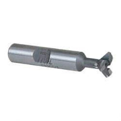 Keo - 1/2" Diam x 5/32" Width of Cut, 45° Included Angle, Carbide-Tipped Dovetail Cutter - 3/8" Shank Diam, 2-1/8" Overall Length, 0.02" Corner Radius, Weldon Flat, Uncoated - Industrial Tool & Supply
