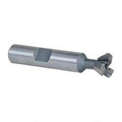 Keo - 1/2" Diam x 7/32" Width of Cut, 60° Included Angle, Carbide-Tipped Dovetail Cutter - 3/8" Shank Diam, 2-1/8" Overall Length, 0.02" Corner Radius, Weldon Flat, Uncoated - Industrial Tool & Supply
